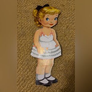 Vintage Paper Doll with Blonde Hair, 12 inches with 12 outfits. Circa 1950s